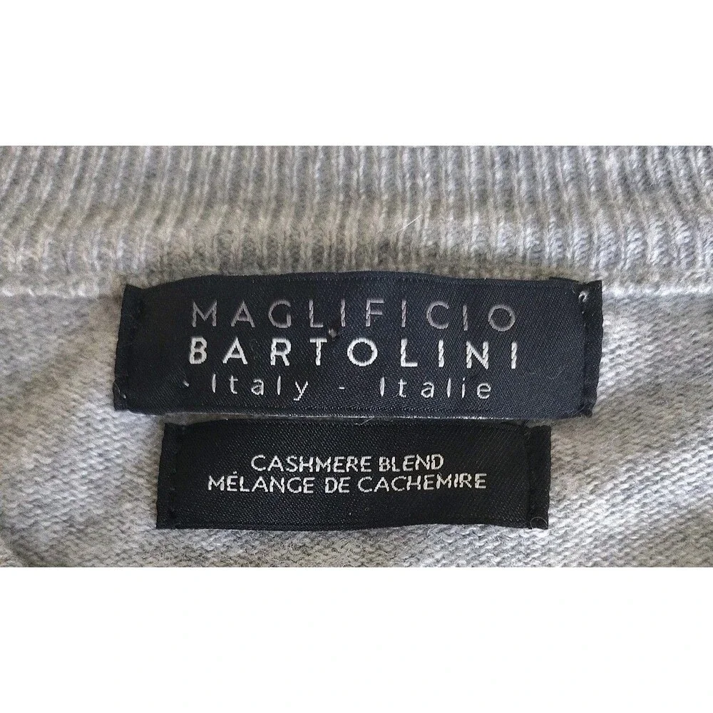 Maglificio Bartolini Mens XL Gray Cashmere Blend Crewneck Sweater Italy NWOT